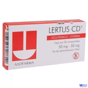 Lertus CD Diclofenac sodium and Codeine 50/50 mg 20 Tabs
